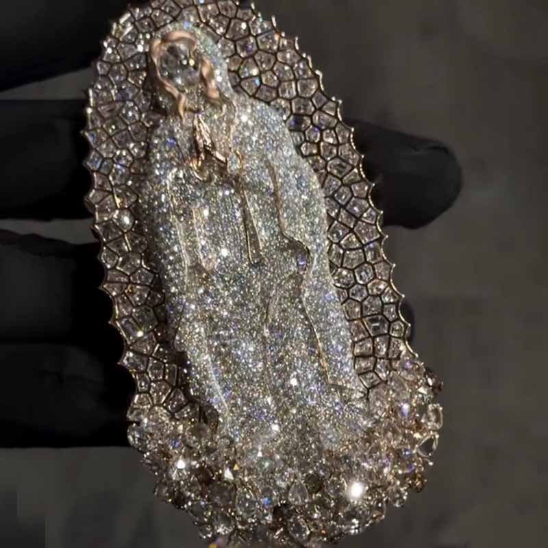 S925 Moissanite Virgin Mary Pendant
