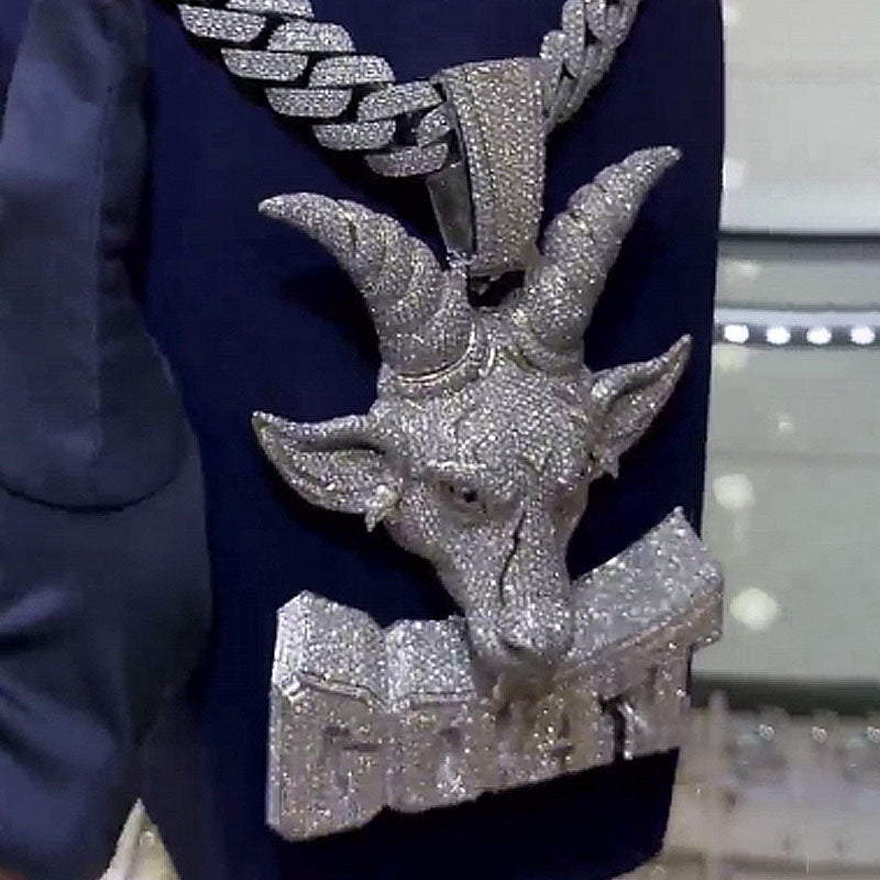 Moissanite Three-dimensional Goat Pendant (Smaller Version)