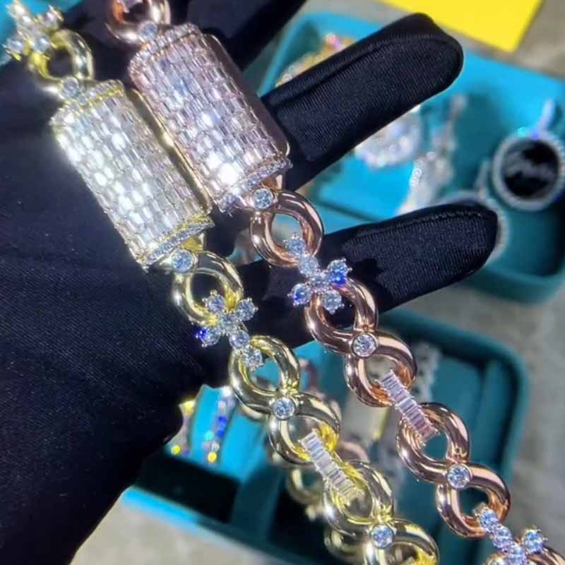 16mm Infinity Cross Shine Moissanite Chain