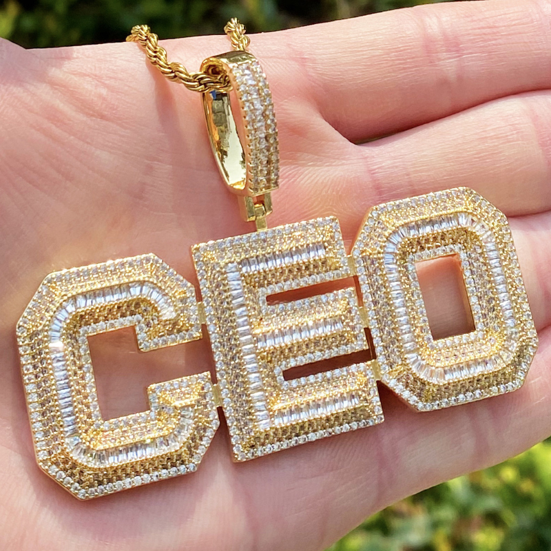 Moissanite Hip Hop CEO Letter Pendant
