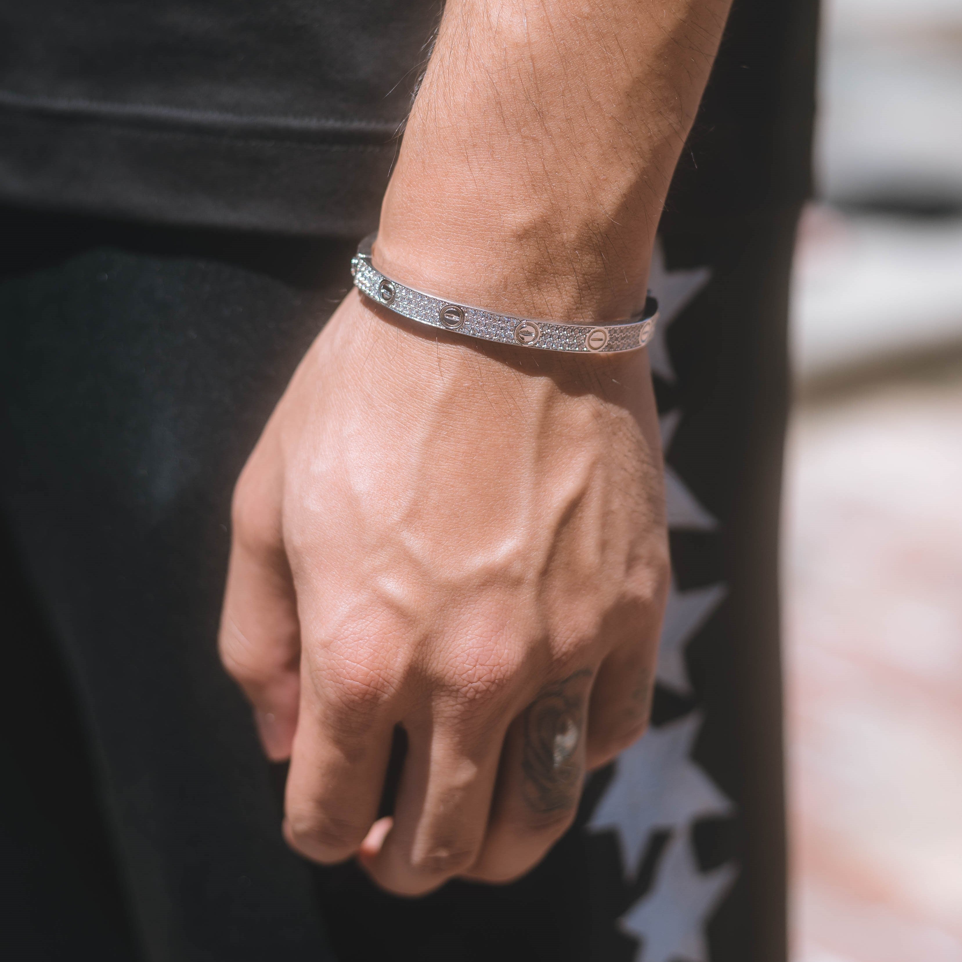 Moissanite Iced Band Bracelet For Men