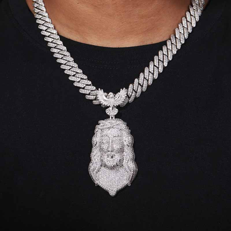 Moissanite Eagle Buckle Jesus Pendant