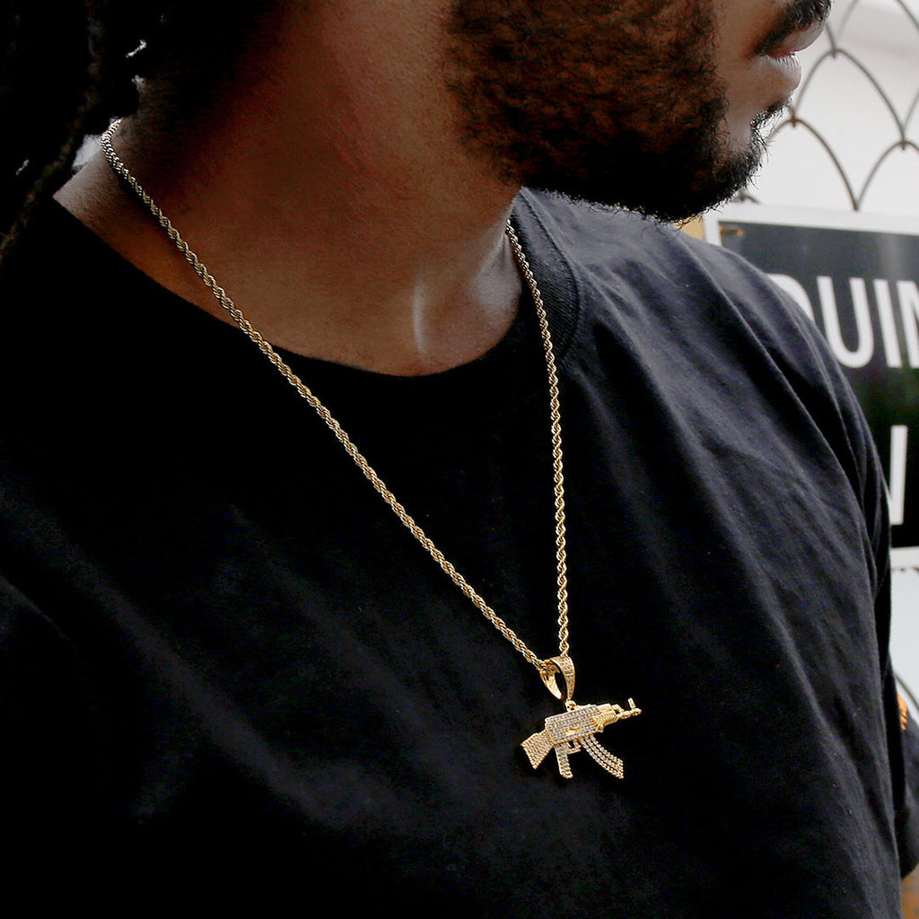 3mm Stainless Steel Mens Rope Chain in 18K Gold