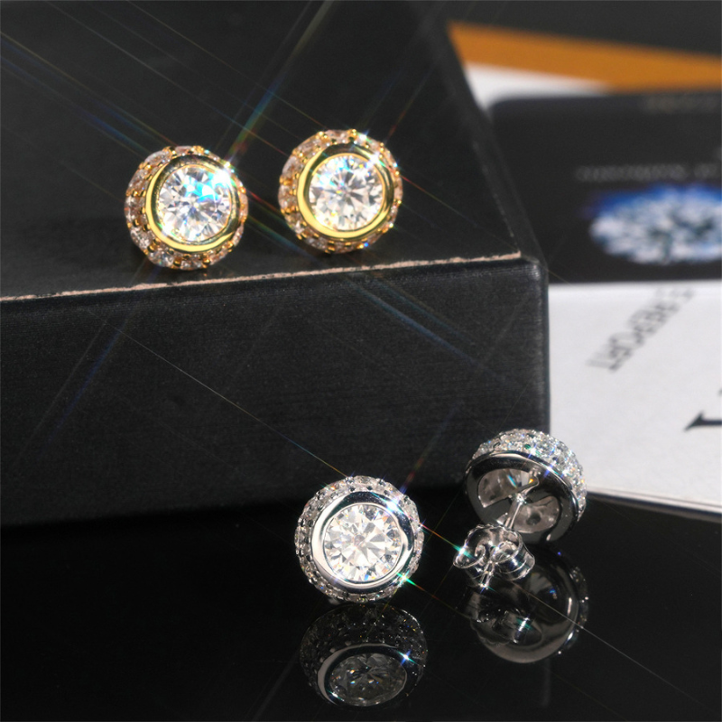 Moissanite Luxury Round Earrings