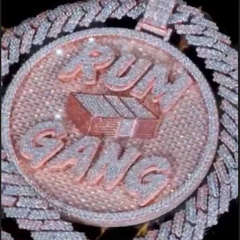 Money is Running Towards Me Moissanite Pendant