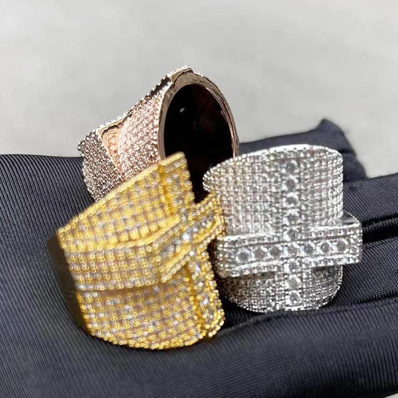 Moissanite Sleeve Cross Ring