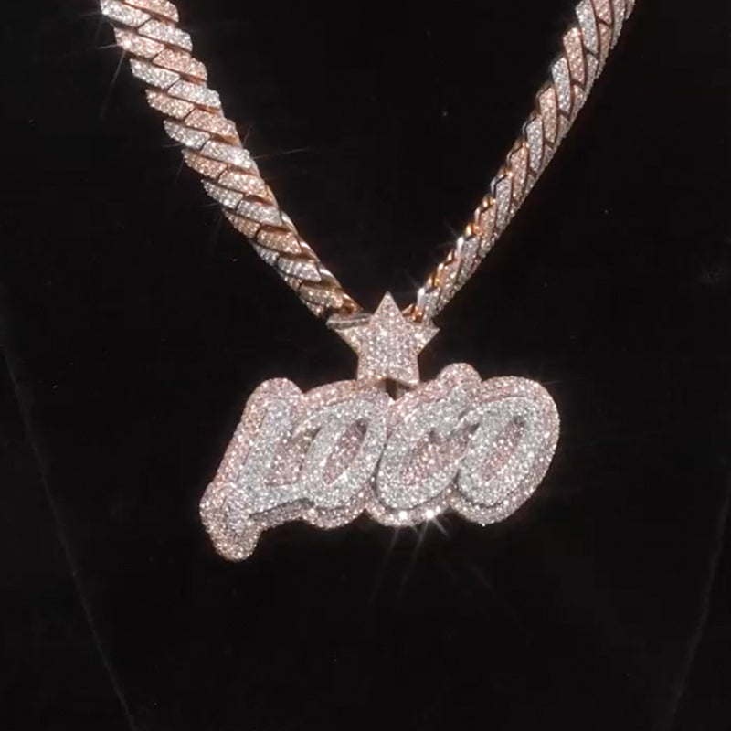 "LOCO" Star Moissanite in Two-Color Pendant