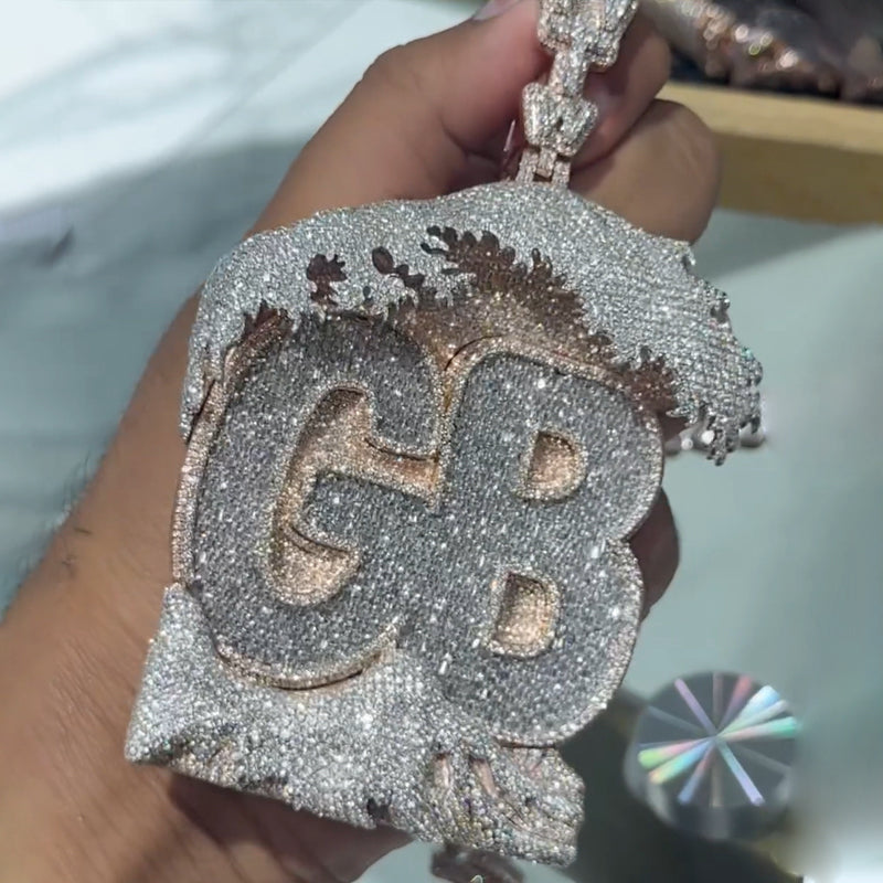 Hip Hop | Wave House Shape GB Letter Pendant