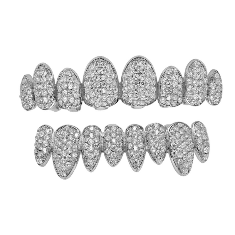 Moissanite Hip Hop Color 8-tooth Grillz