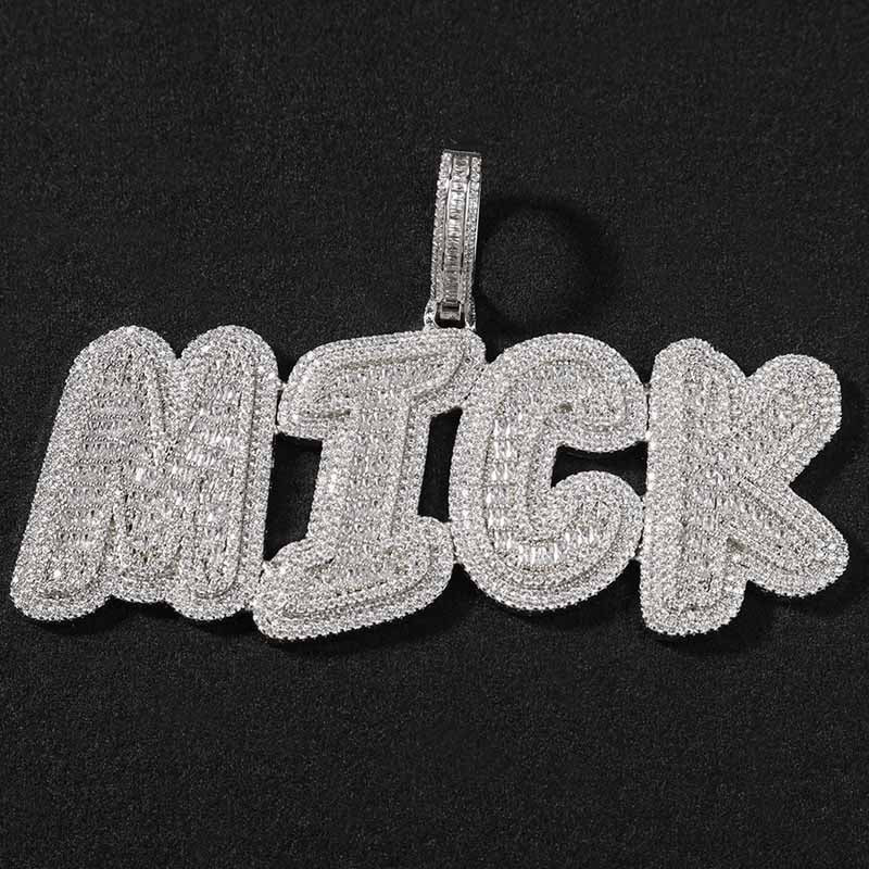 Moissanite Hip Hop Sparkling Customized Letter Pendant