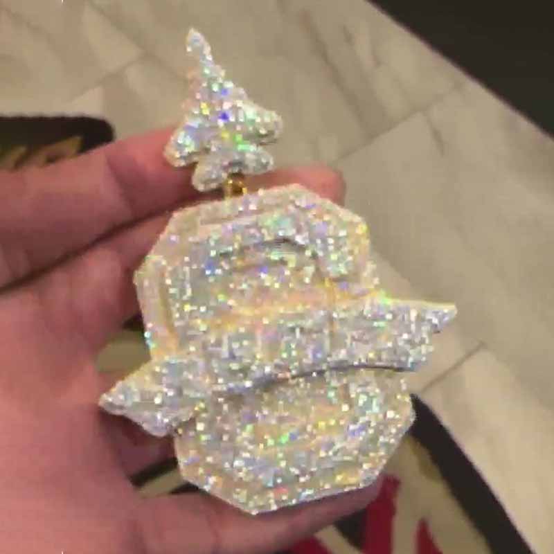 Moissanite Airplane Buckle Octagonal Rectangular Pendant