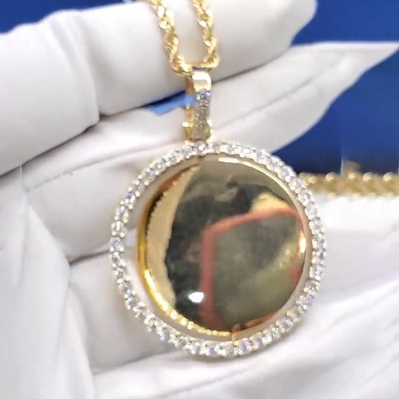 Moissanite Custom Photo Rotatable Pendant