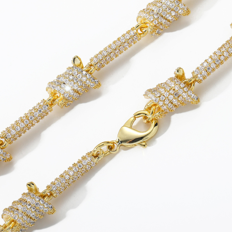 7.6mm Moissanite Punk Screw Knob Bracelet