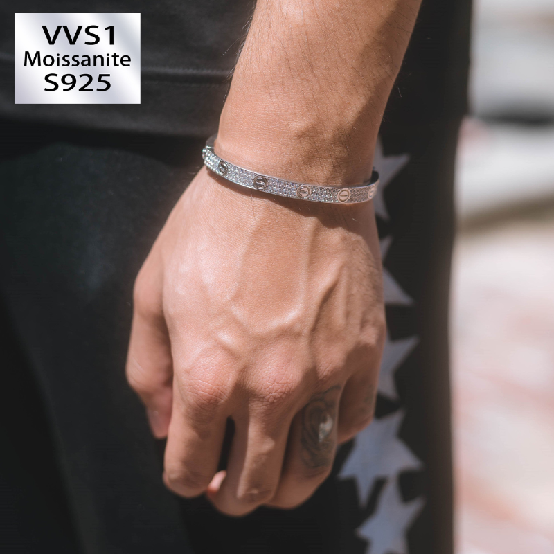 Moissanite Iced Band Bracelet For Men