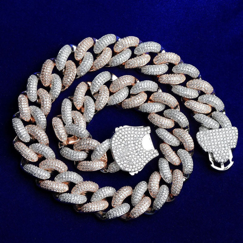 Moissanite Unique Design Buckle Bubble Cuban Chain