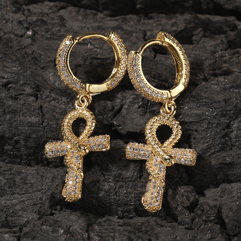 Moissanite High Sense Anch Snake Earrings