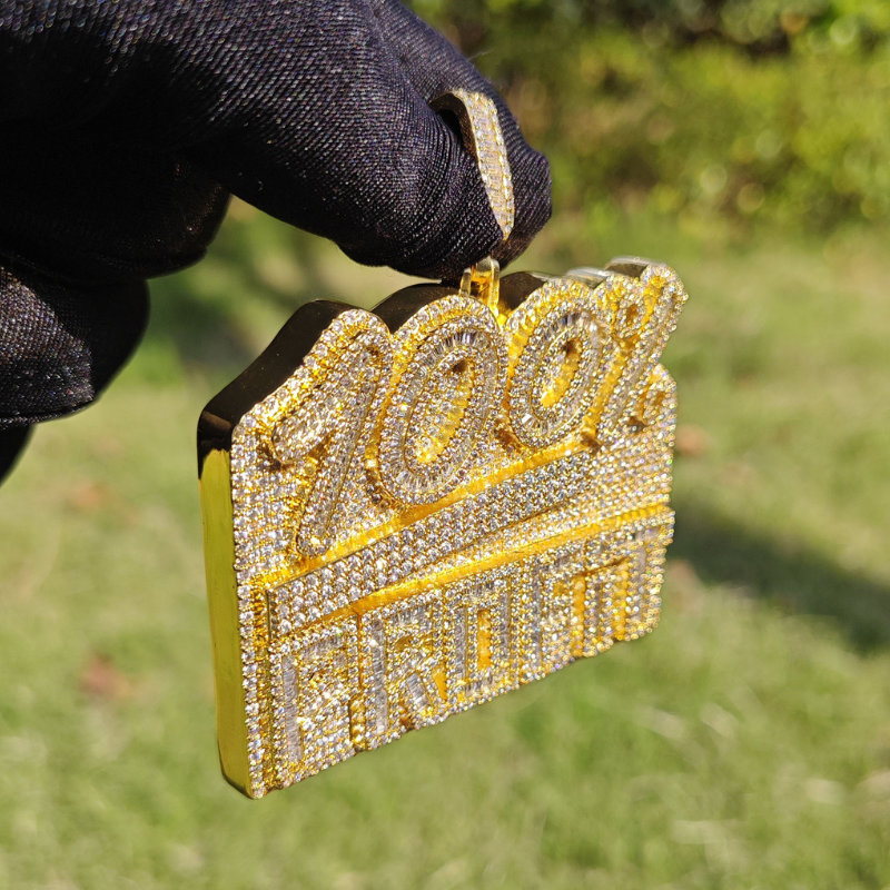 Moissanite Hip Hop 100% ”PROFIT“ Letter Pendant