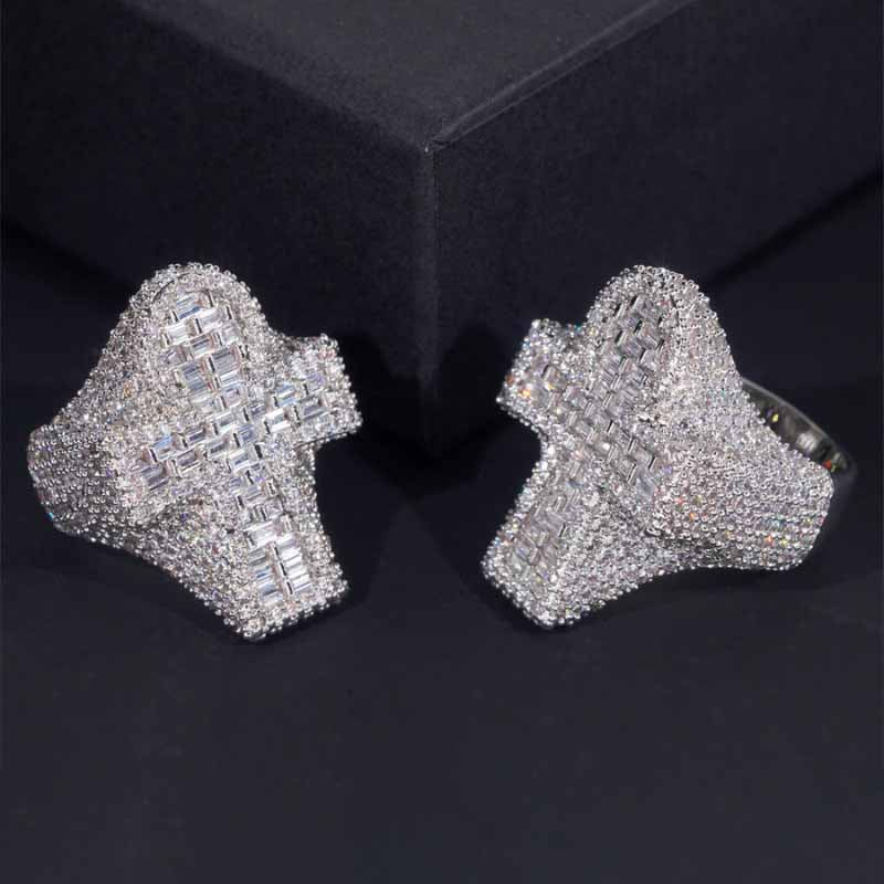 Moissanite Hip Hop Creative New Cross Ring