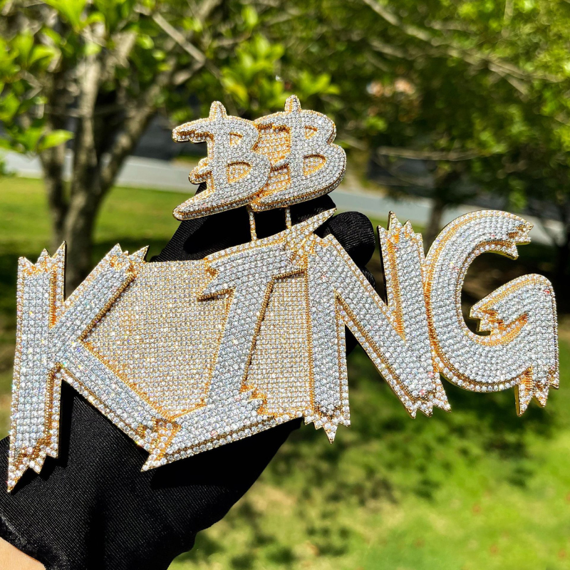 Moissanite Cursive Upper and Lower Two-layer Letter Custom Pendant