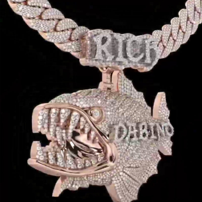 Hip Hop | "Piranha Letter" Iced Out Pendant