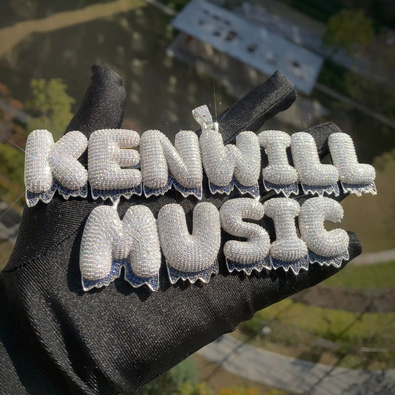 Moissanite Hip Hop DIY Round Letter Custom Pendant