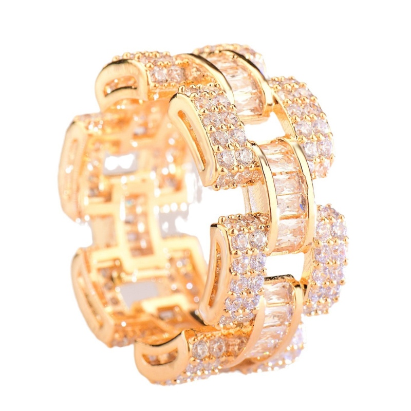 Moissanite Design Irregular Step Square Ring