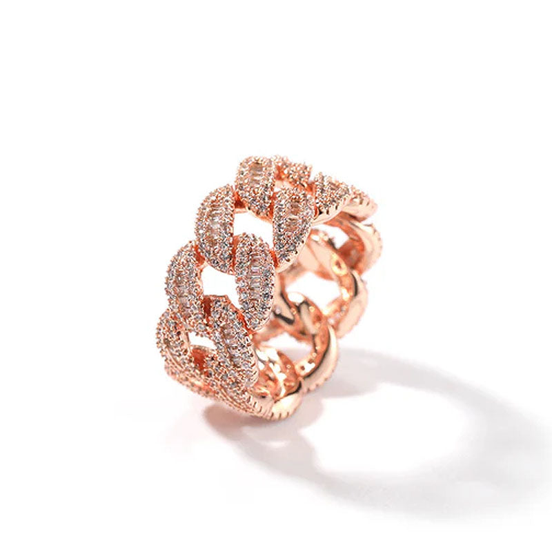 12mm Ice Out Moissanite Cuban Ring