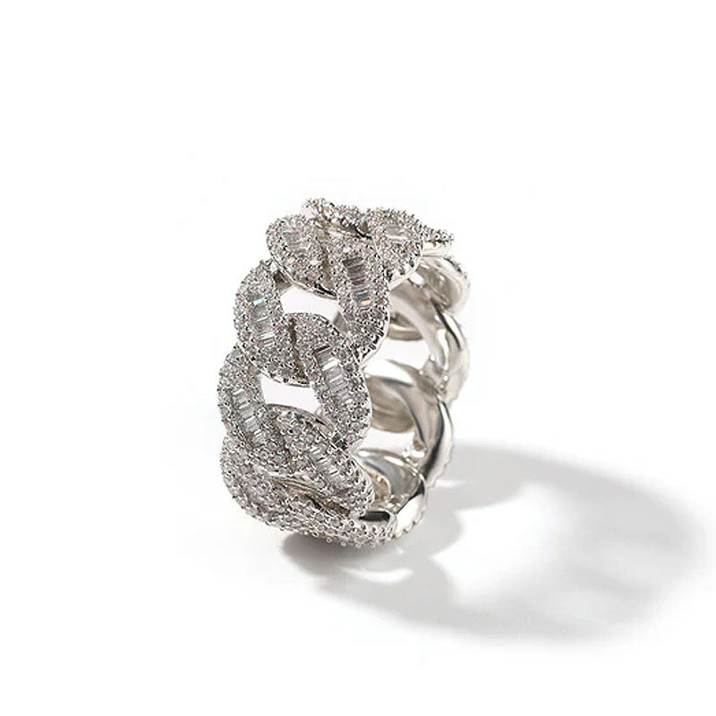 12mm Ice Out Moissanite Cuban Ring