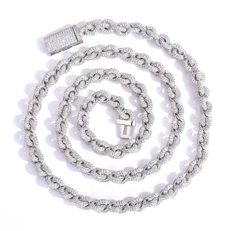 8mm Moissanite Hip-Hop O-Shaped Chain