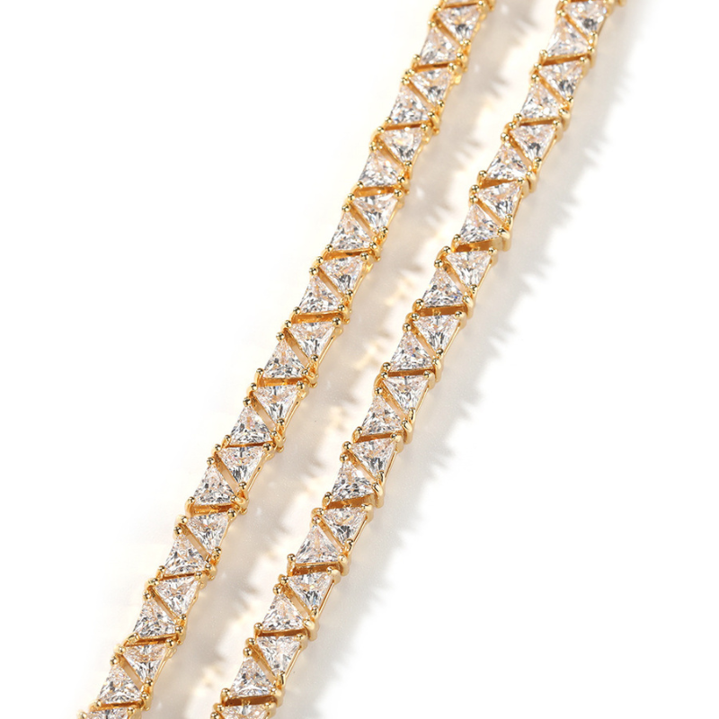 5mm Moissanite Hip Hop Classic Triangle Diamond Tennis Chain