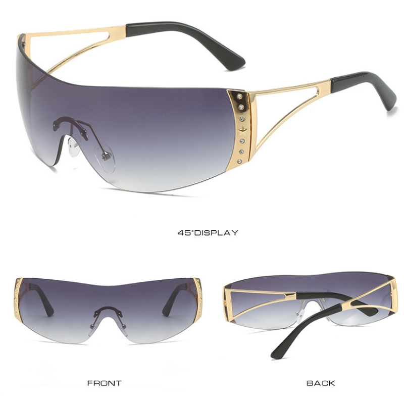 Stylish Frameless Shield Shades Sunglasses