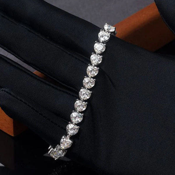 6mm Heart Cut Tennis Chain - 18K Gold Plated