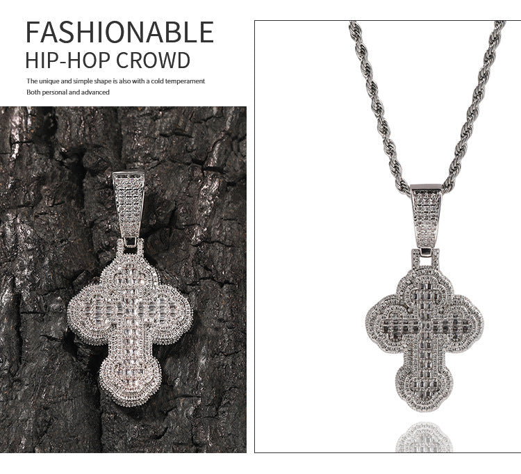 VVS Ice Out Cloud Cross Moissanite Pendant