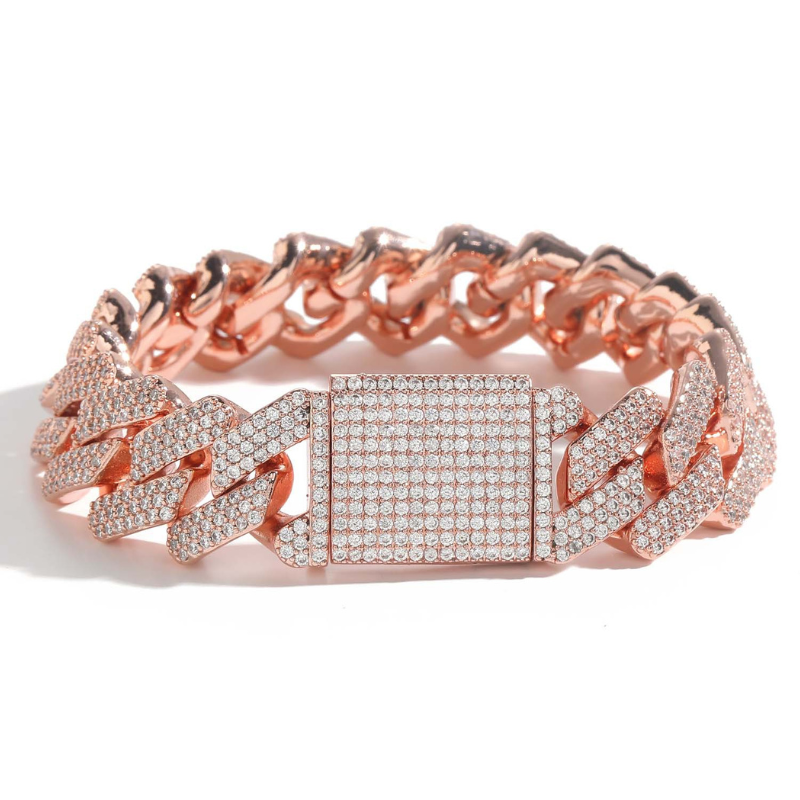 20mm Moissanite Hip Hop Tricolor Miami Diamond Cuban Chain