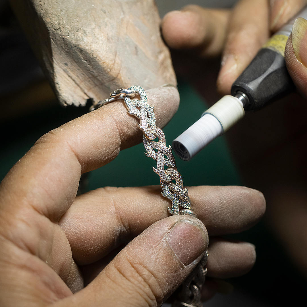10mm Moissanite Crown Of Thorns  Bracelet