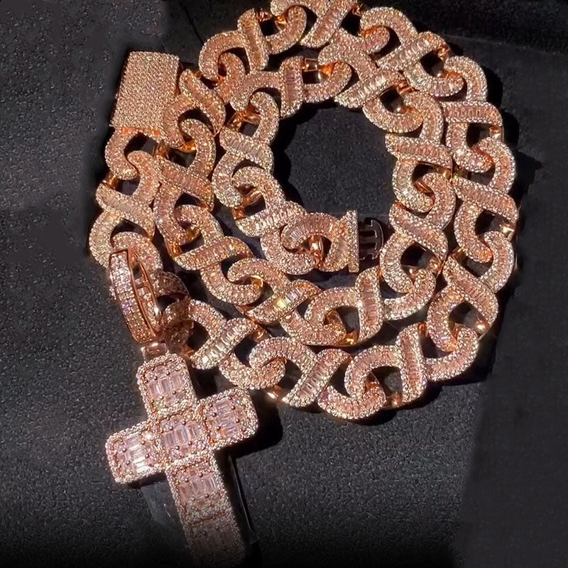 15mm Geometric Cross Cuban Chain Set
