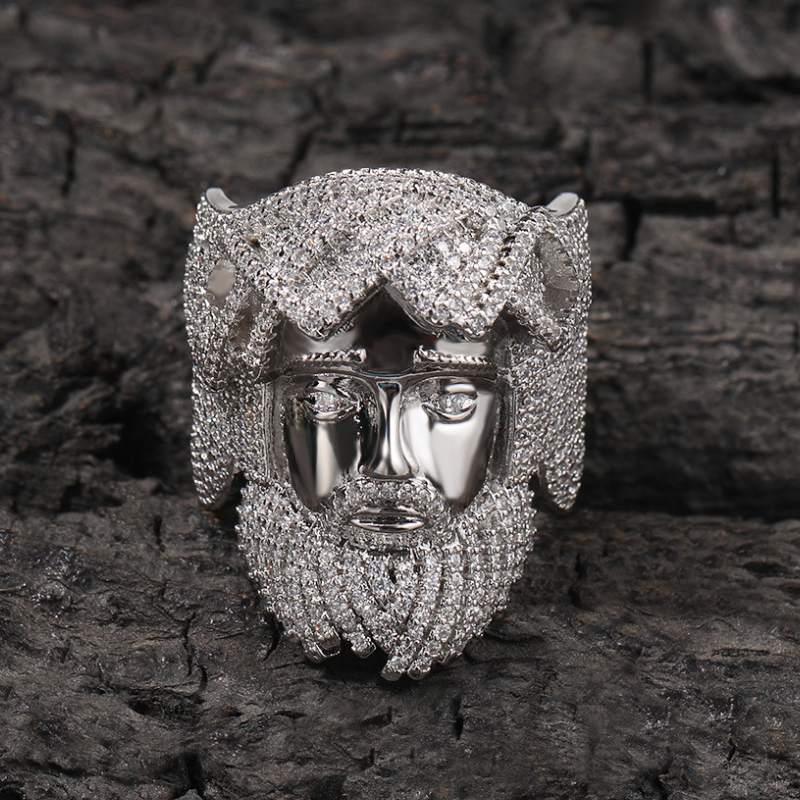 Moissanite Hip Hop Retro Jesus Portrait Ring