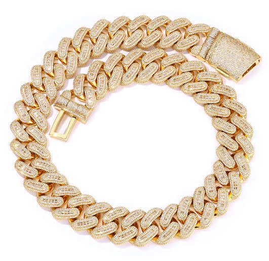 29mm Moissanite Hip Hop Square Diamond Cuban Chain