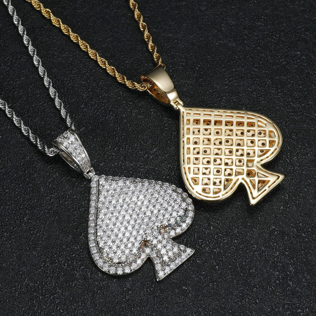 Spade Moissanite Diamond Pendant