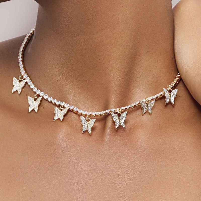 Butterflies Tennis Choker Necklace