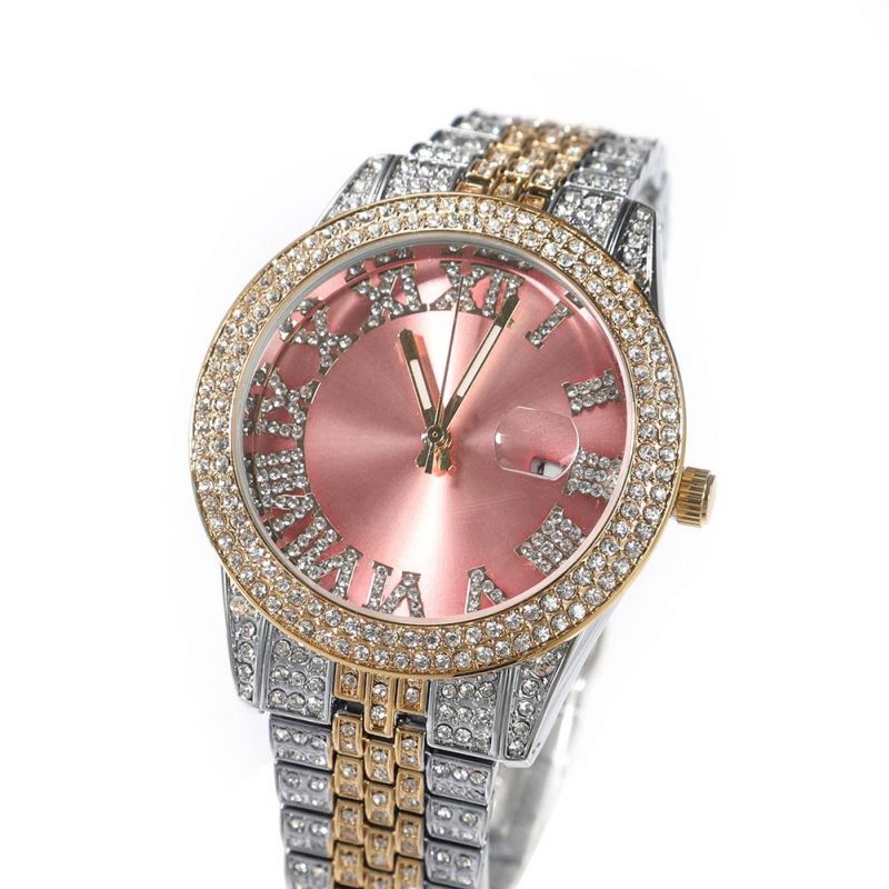 Iced Micro Pavé Watch - 42mm Pink Dial