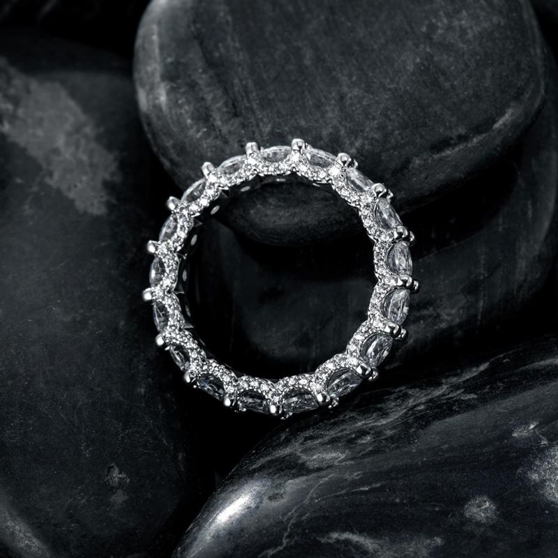 3.8 Ct Round Cut Micro Pave Band