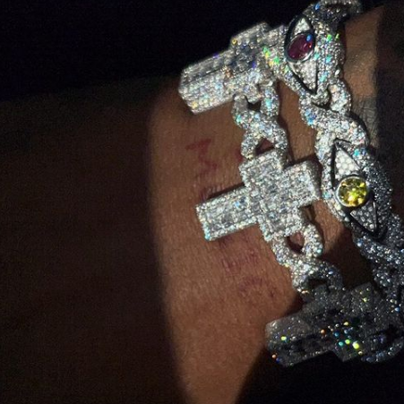 8mm Moissanite Cross Cuban Bracelet