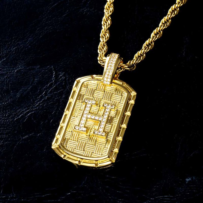 Initial Medallion Letter Pendant Necklace in Gold