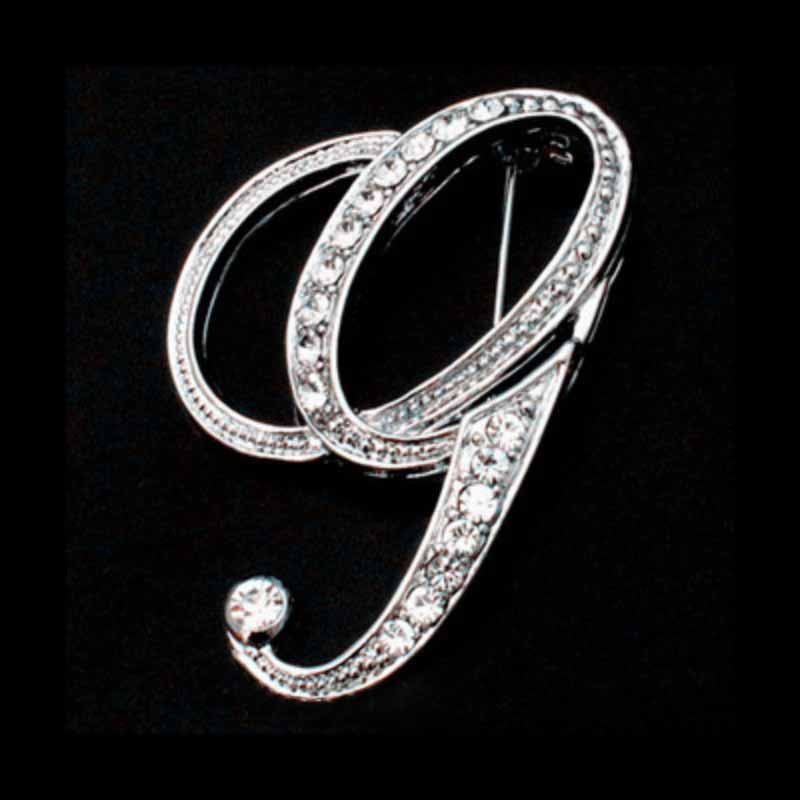 Moissanite Initial Letter Jewelry Brooches