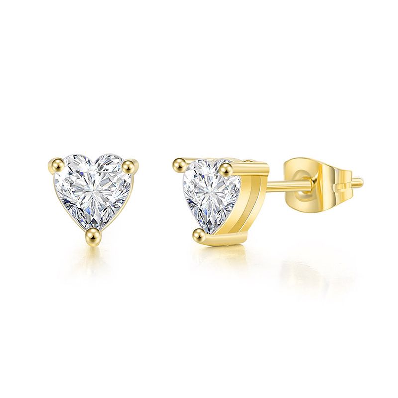 3-Prong Heart-shape Moissanite Earrings
