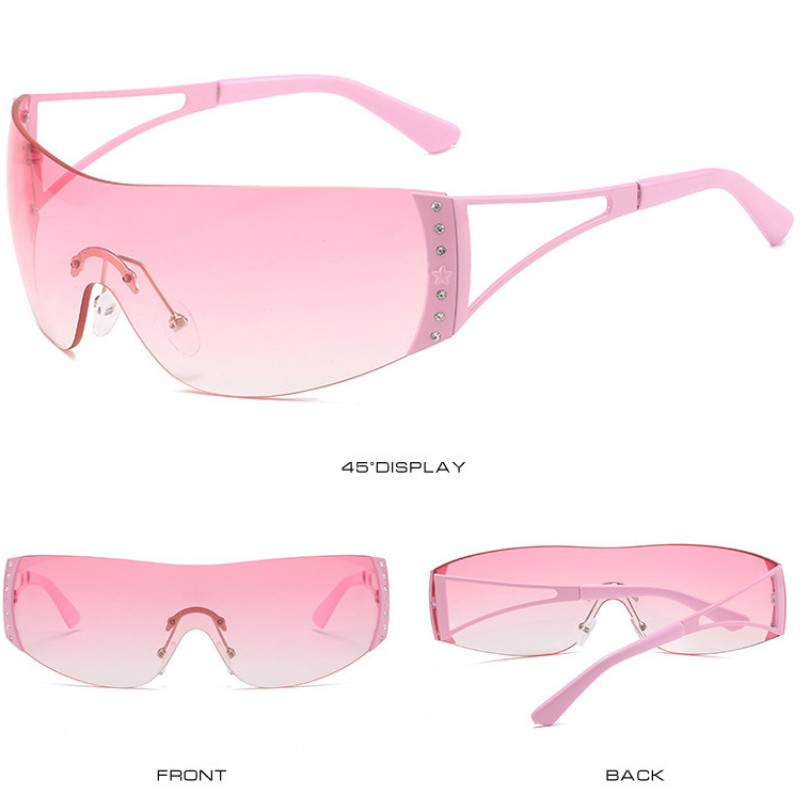 Stylish Frameless Shield Shades Sunglasses