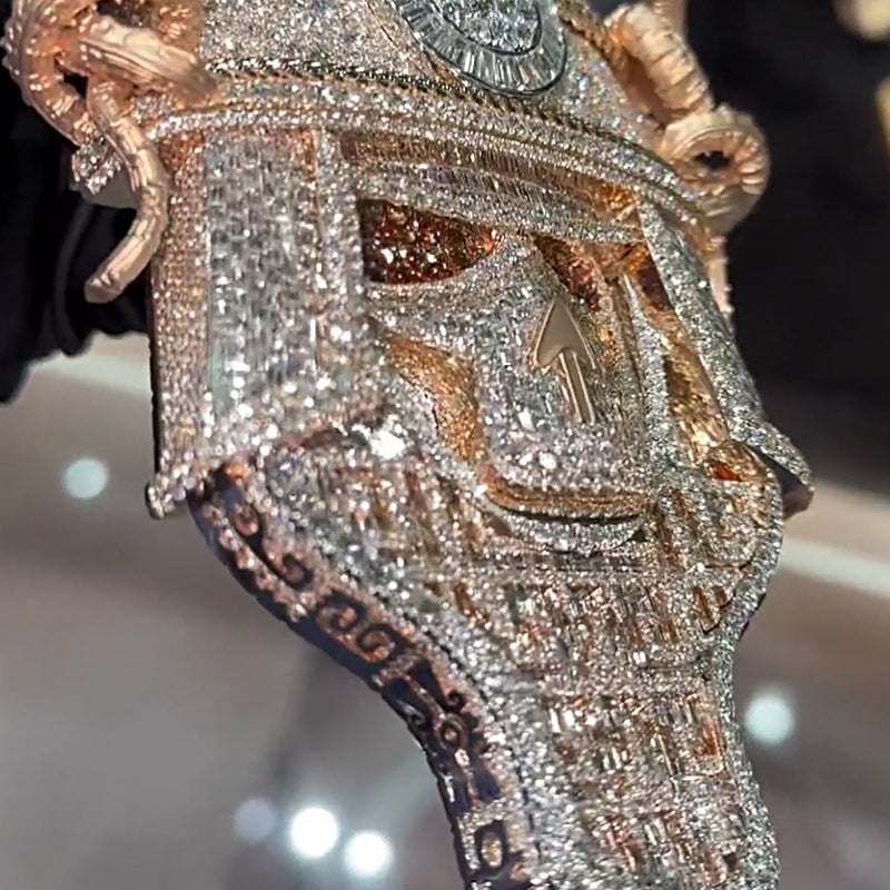 S925 Moissanite Conqueror Mask Pendant