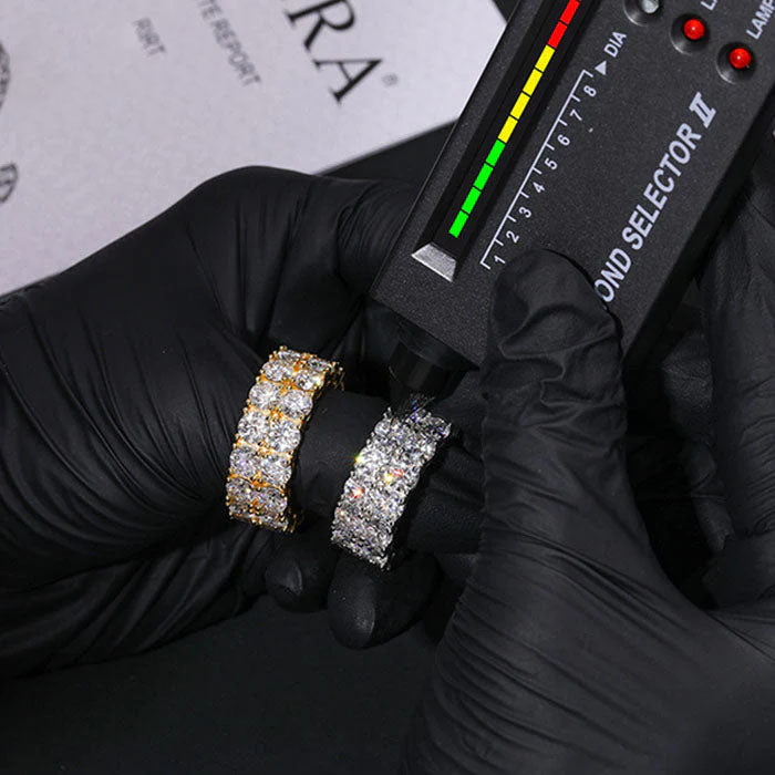 10mm 925S Two Row Eternity Band Ring