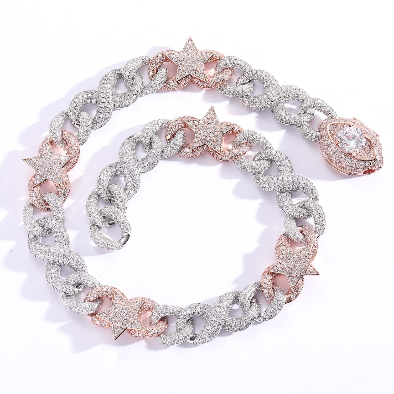 10mm/16mm "Two-tone Star" and "Demon Eye" Cuban Chain